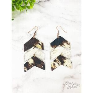 Take Me To The Rodeo Cow Print Dangle Earrings